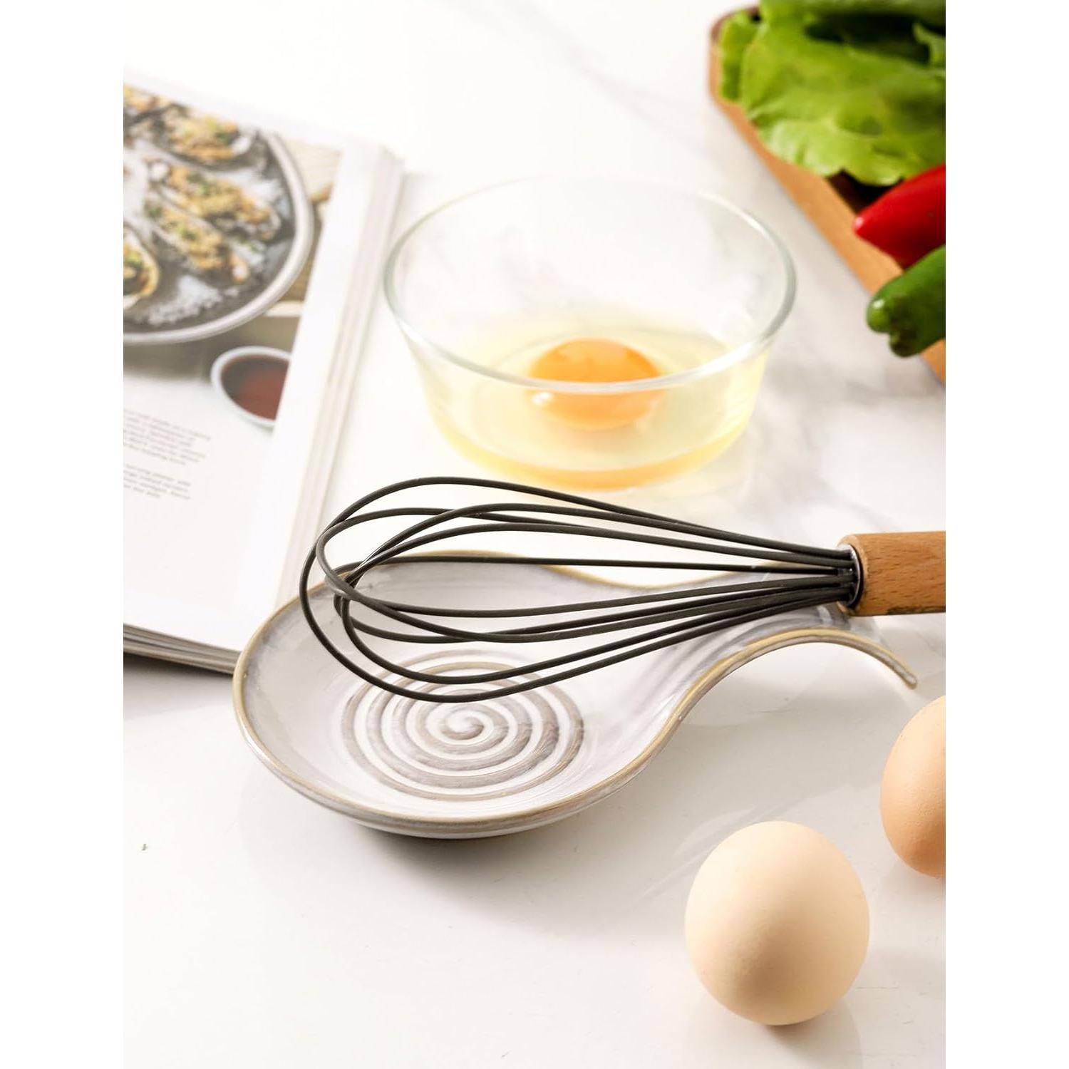 Soporte para cucharas de cerámica Seyatoo blanco 19.3x12.7 cm