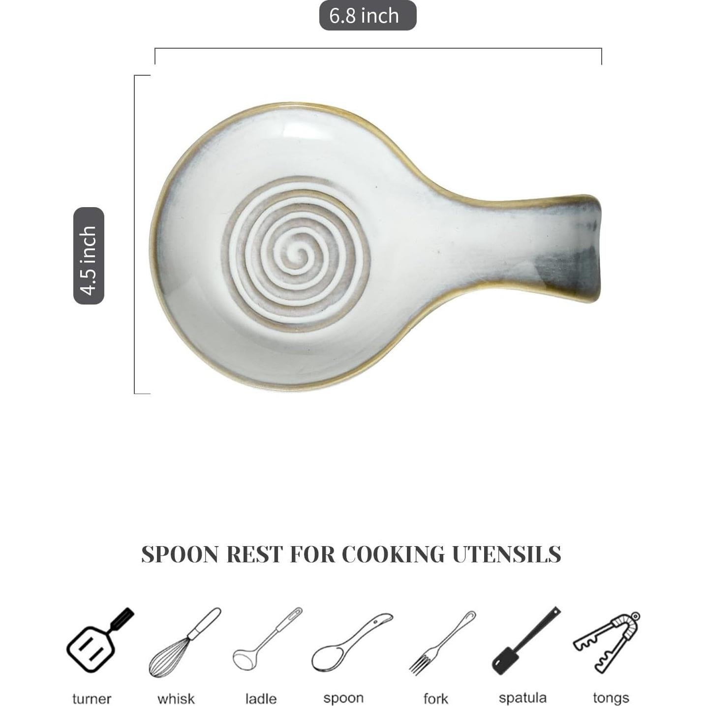 Soporte para cucharas de cerámica Seyatoo blanco 19.3x12.7 cm