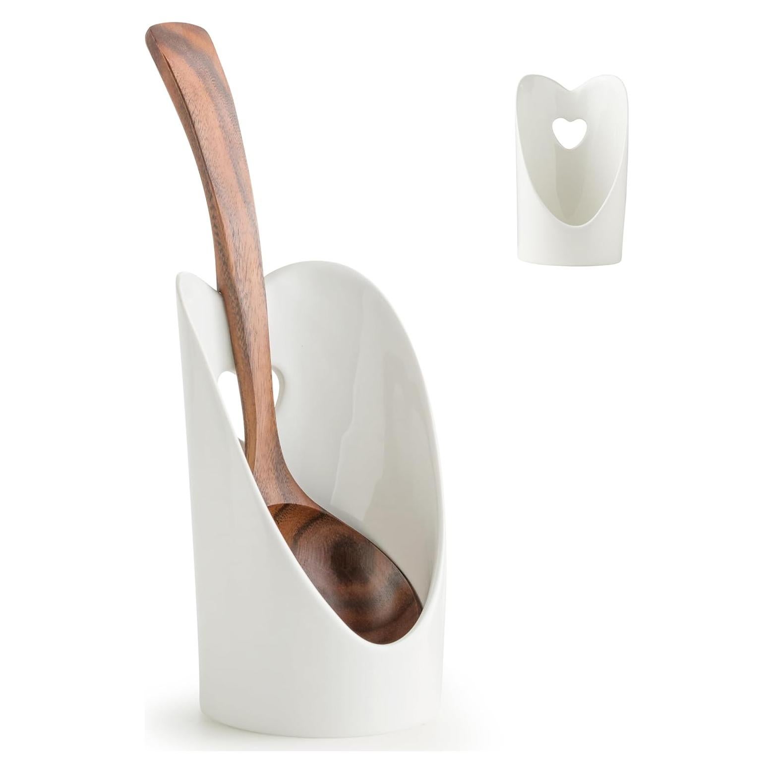 Soporte de Cuchara Vertical Gomakren Corazón Blanco 26.2 cm