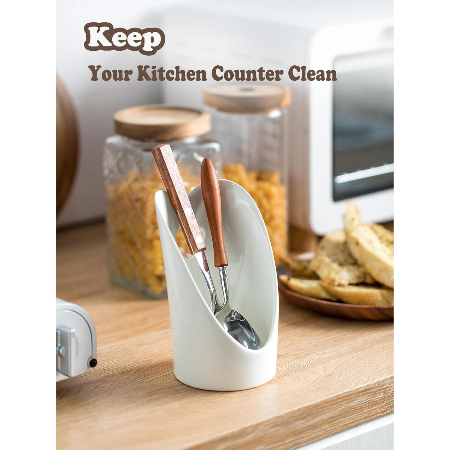 Soporte de Cuchara Vertical Gomakren Corazón Blanco 26.2 cm