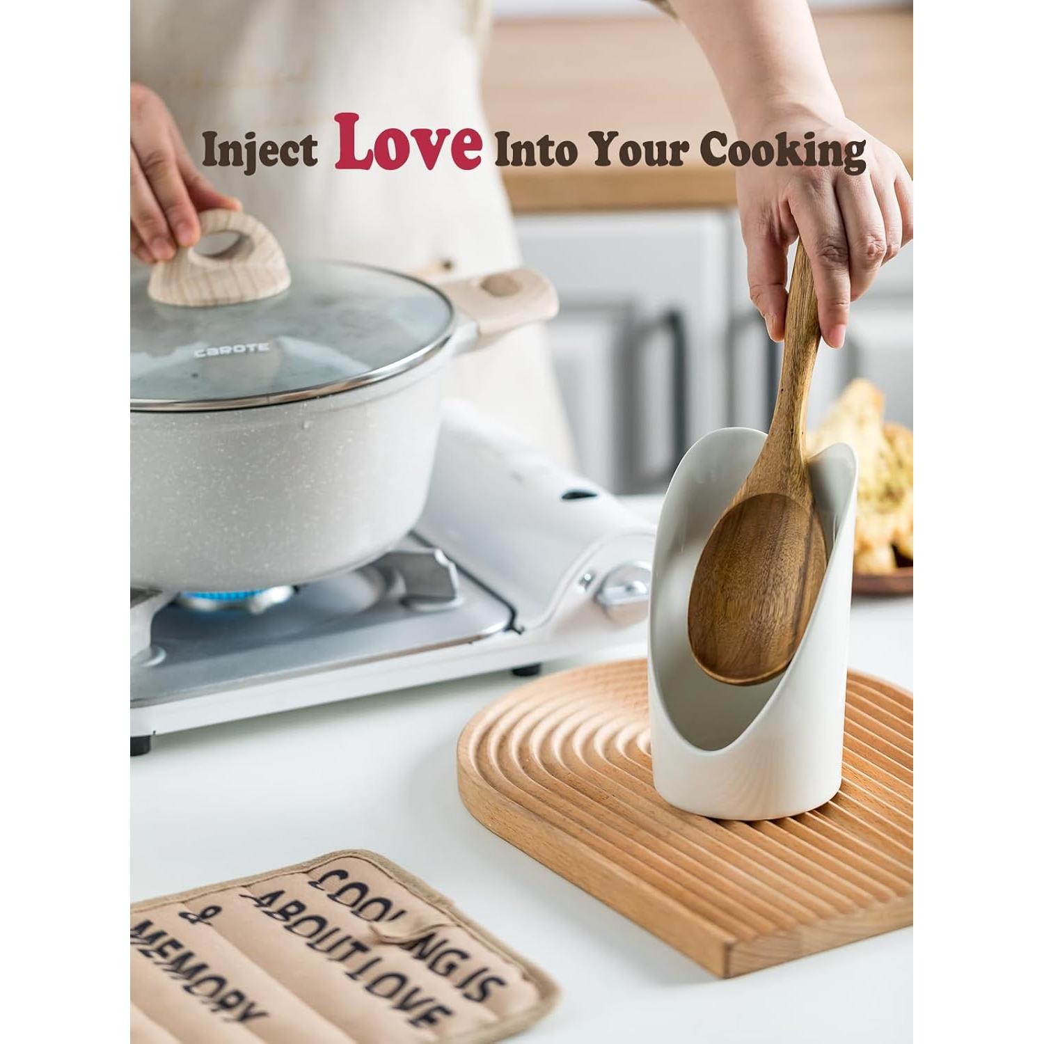 Soporte de Cuchara Vertical Gomakren Corazón Blanco 26.2 cm