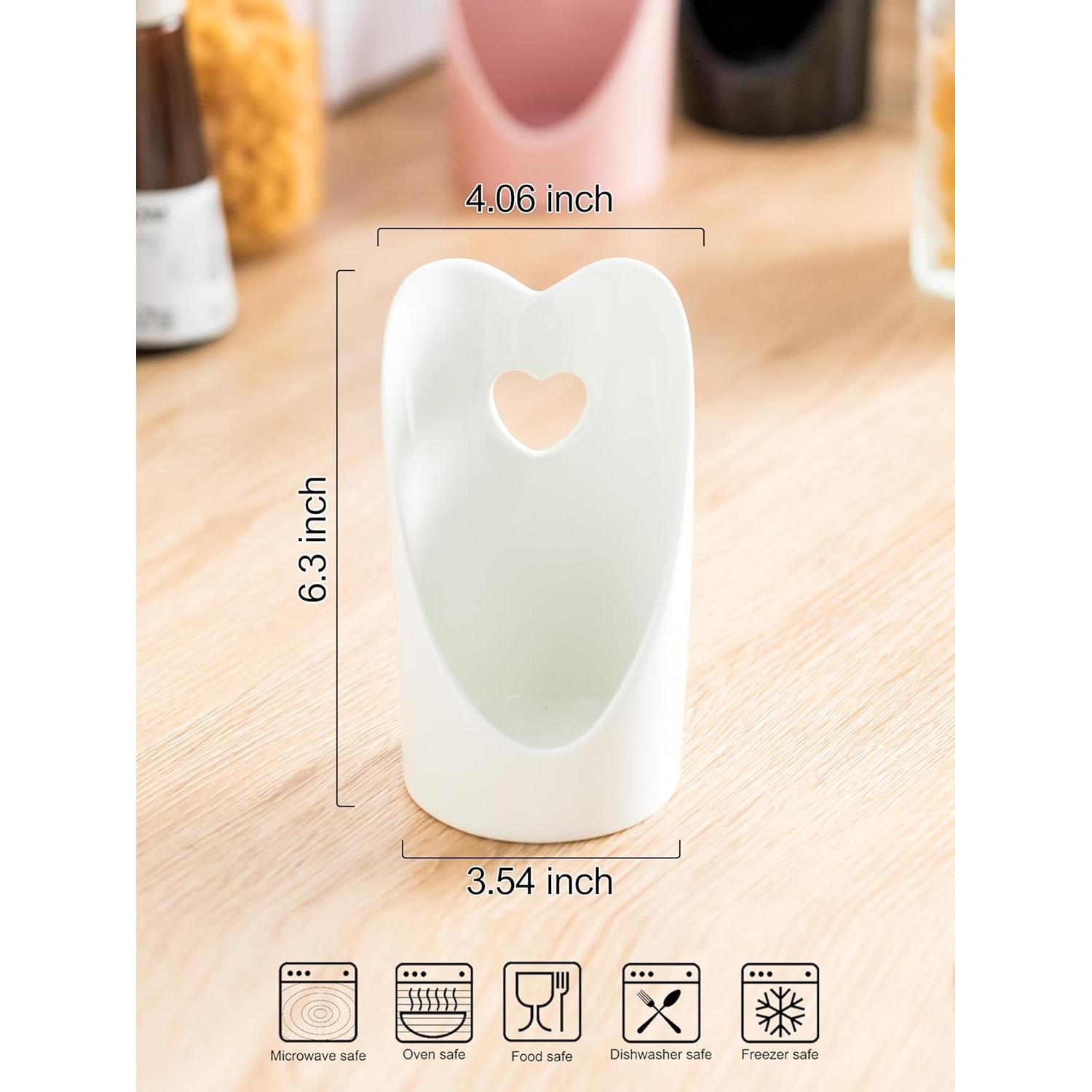 Soporte de Cuchara Vertical Gomakren Corazón Blanco 26.2 cm