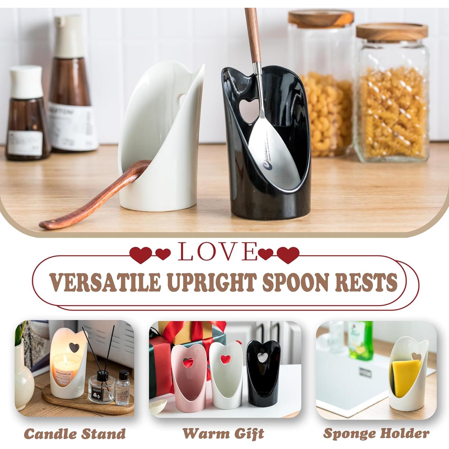 Soporte de Cuchara Vertical Gomakren Corazón Blanco 26.2 cm