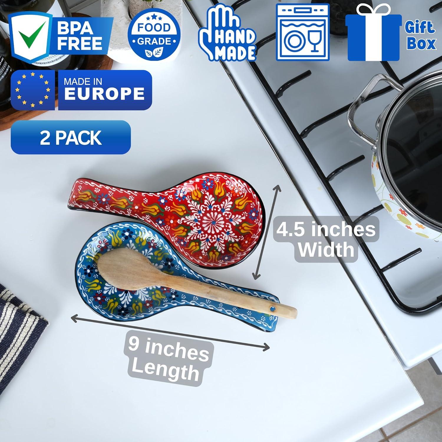 Conjunto de Soportes para Cucharas BCS - Cerámica Hecho a Mano - 2 Piezas