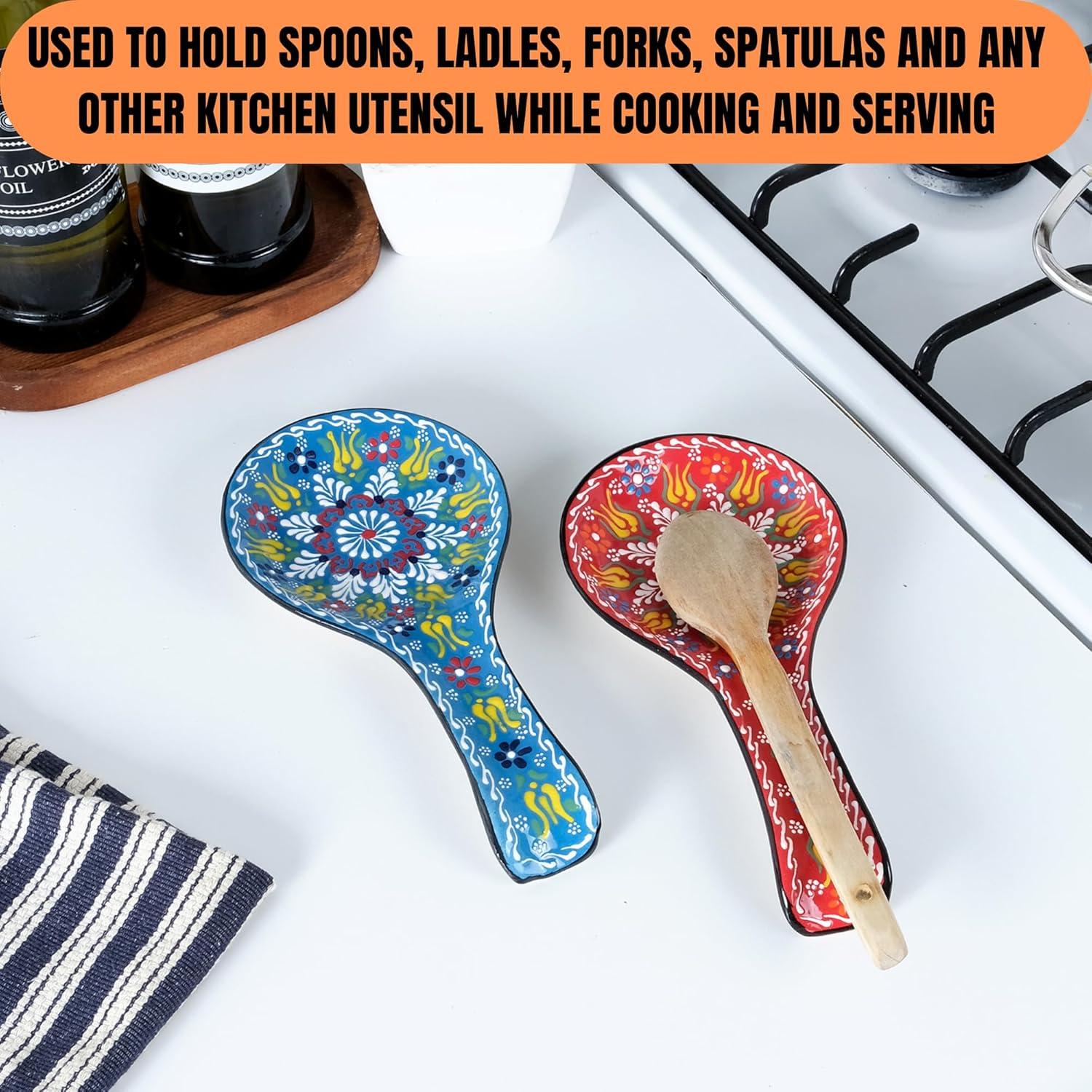 Conjunto de Soportes para Cucharas BCS - Cerámica Hecho a Mano - 2 Piezas