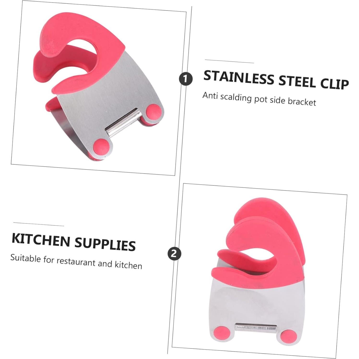 Soporte de Clip para Olla HOLIDYOYO 2 Piezas Acero Inoxidable