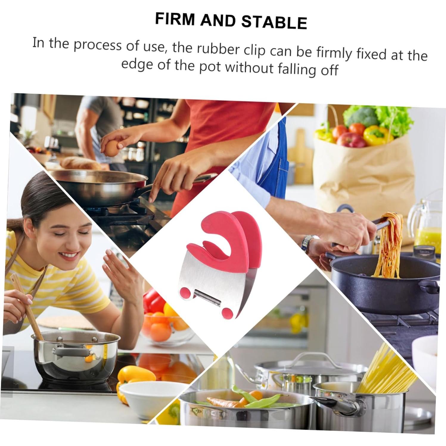 Soporte de Clip para Olla HOLIDYOYO 2 Piezas Acero Inoxidable