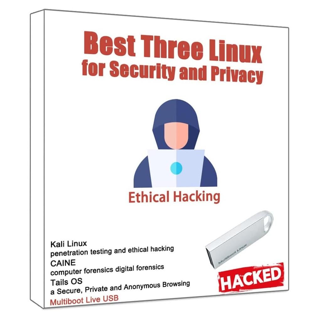 USB 32GB JIUTONGTECH 3-en-1 Kali, Tails y Caine Linux