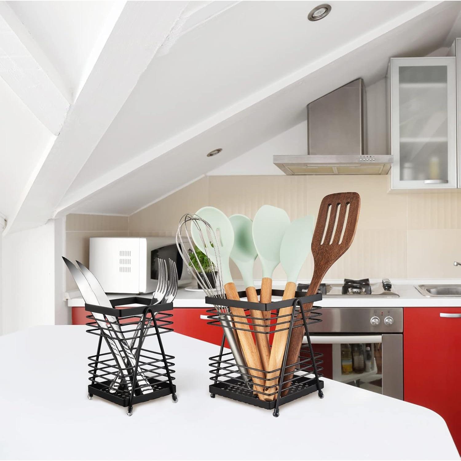 Soporte de Utensilios RedCall para Encimera Negro Mate - 2 Piezas