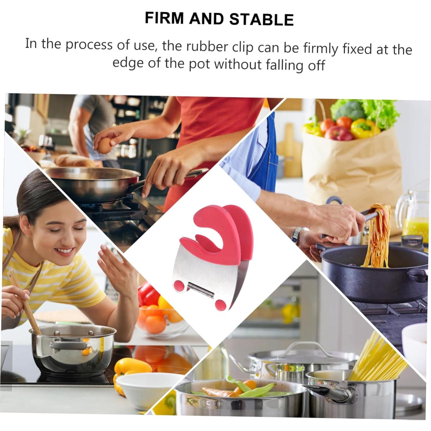 Clip para Olla IMIKEYA 2 Pcs Soporte Utensilios Cocina Acero Inoxidable