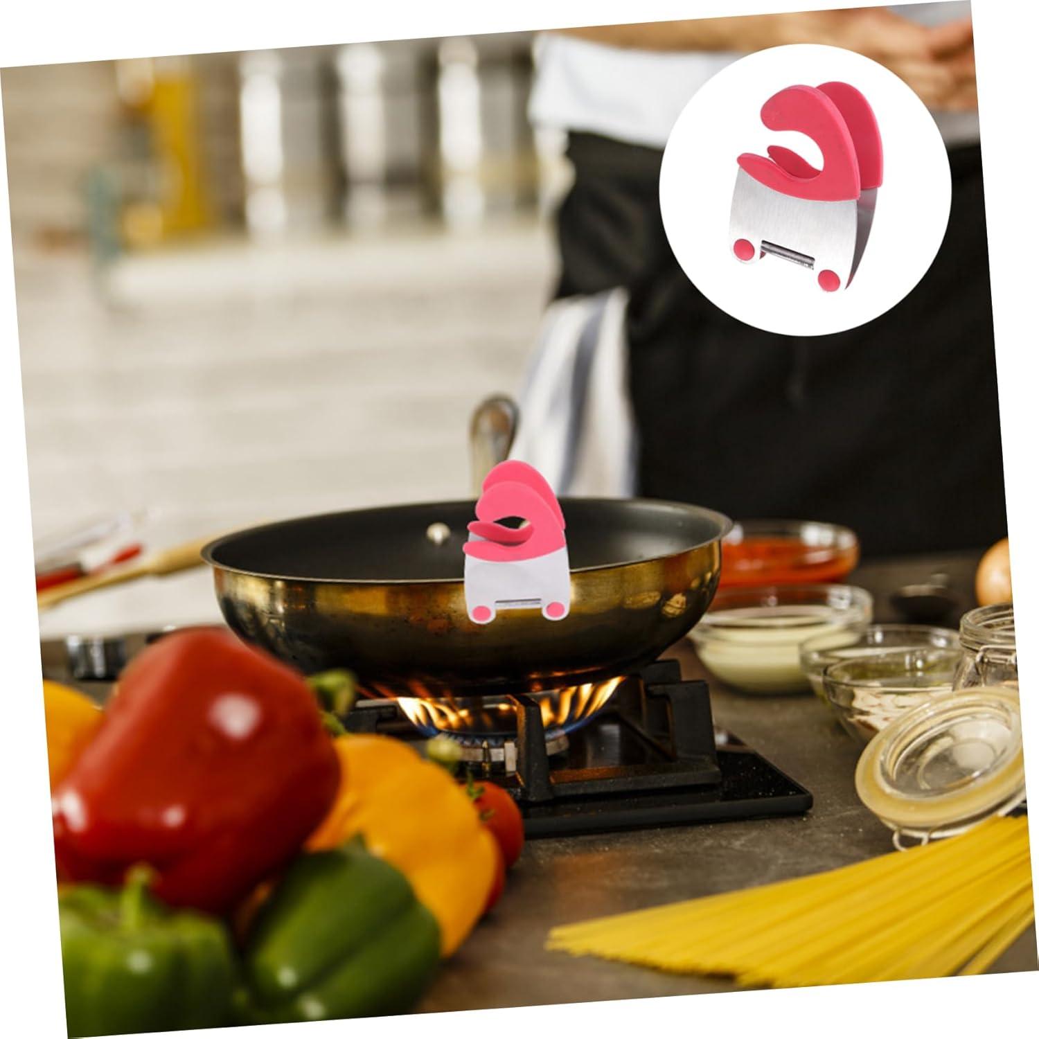 Clip para Olla IMIKEYA 2 Pcs Soporte Utensilios Cocina Acero Inoxidable