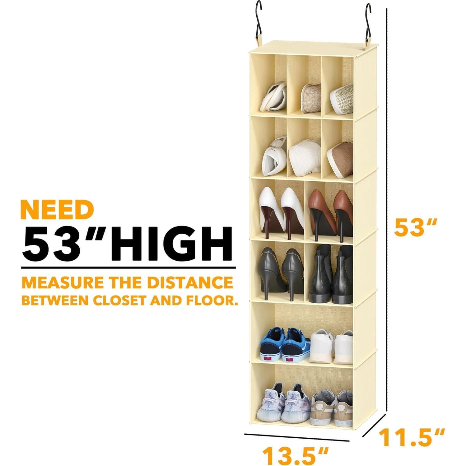 Organizador Colgante SpaceAid HCO-03 2 Pack Beige 6 Estantes