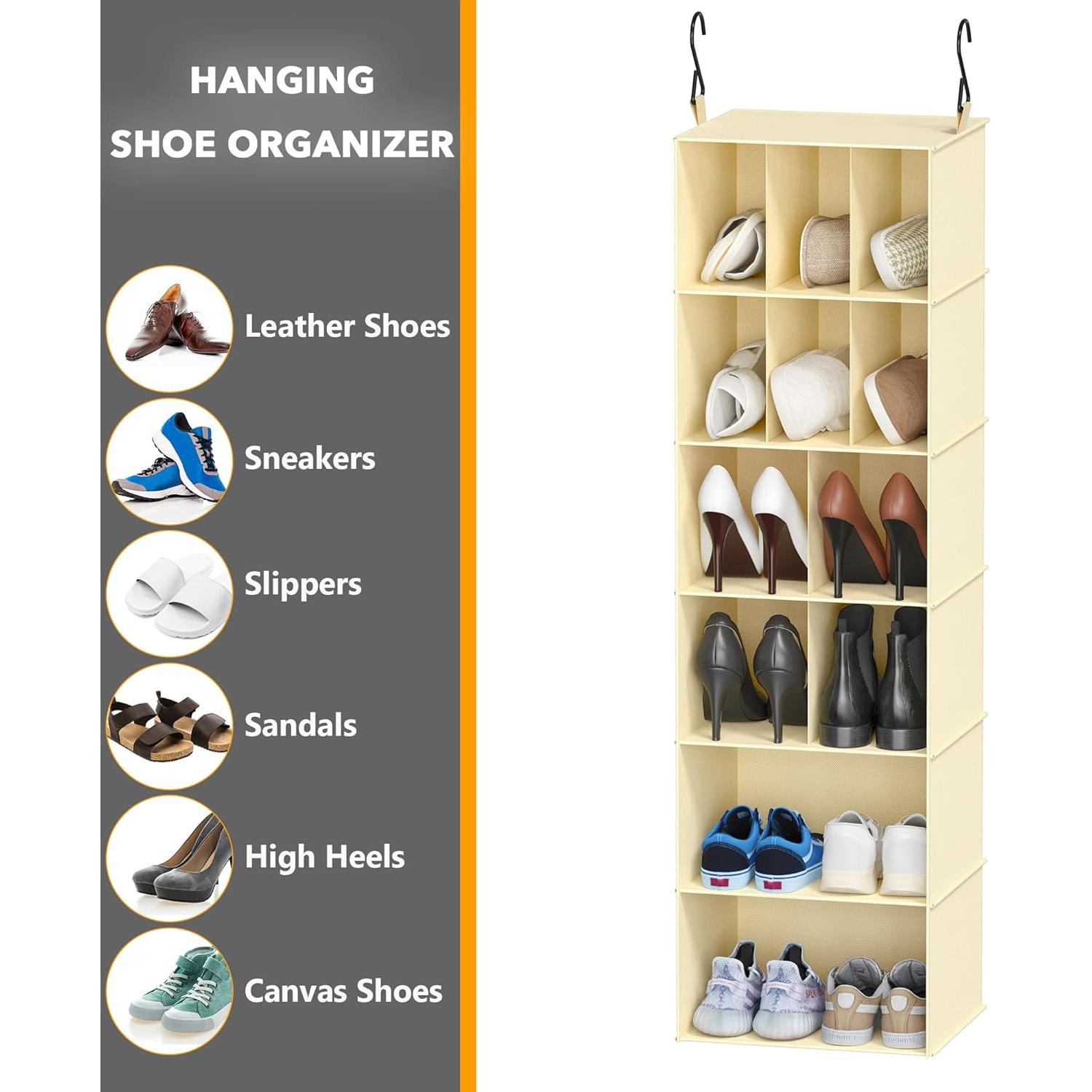 Organizador Colgante SpaceAid HCO-03 2 Pack Beige 6 Estantes