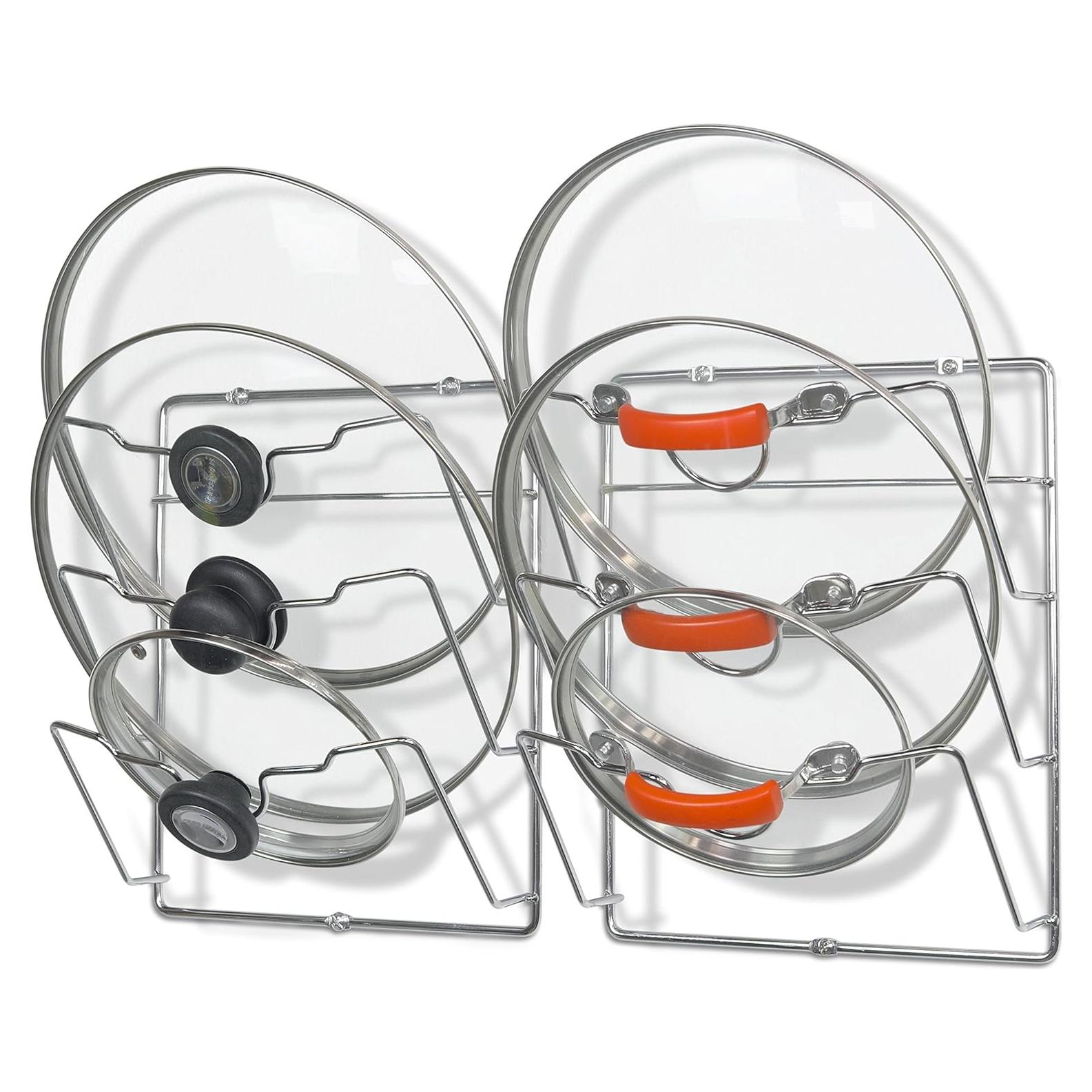 Organizador de tapas de olla Simple Houseware, Cromo, 2 estantes