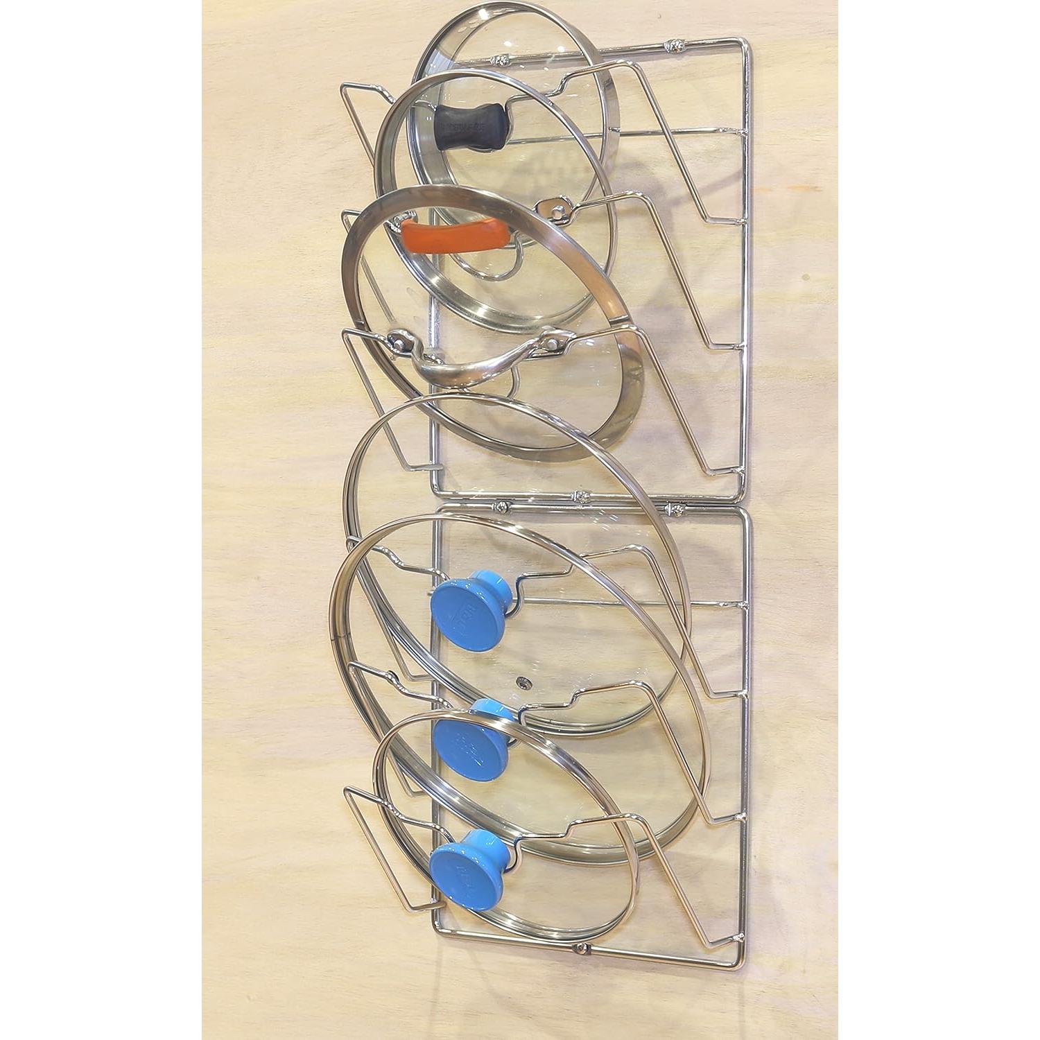 Organizador de tapas de olla Simple Houseware, Cromo, 2 estantes