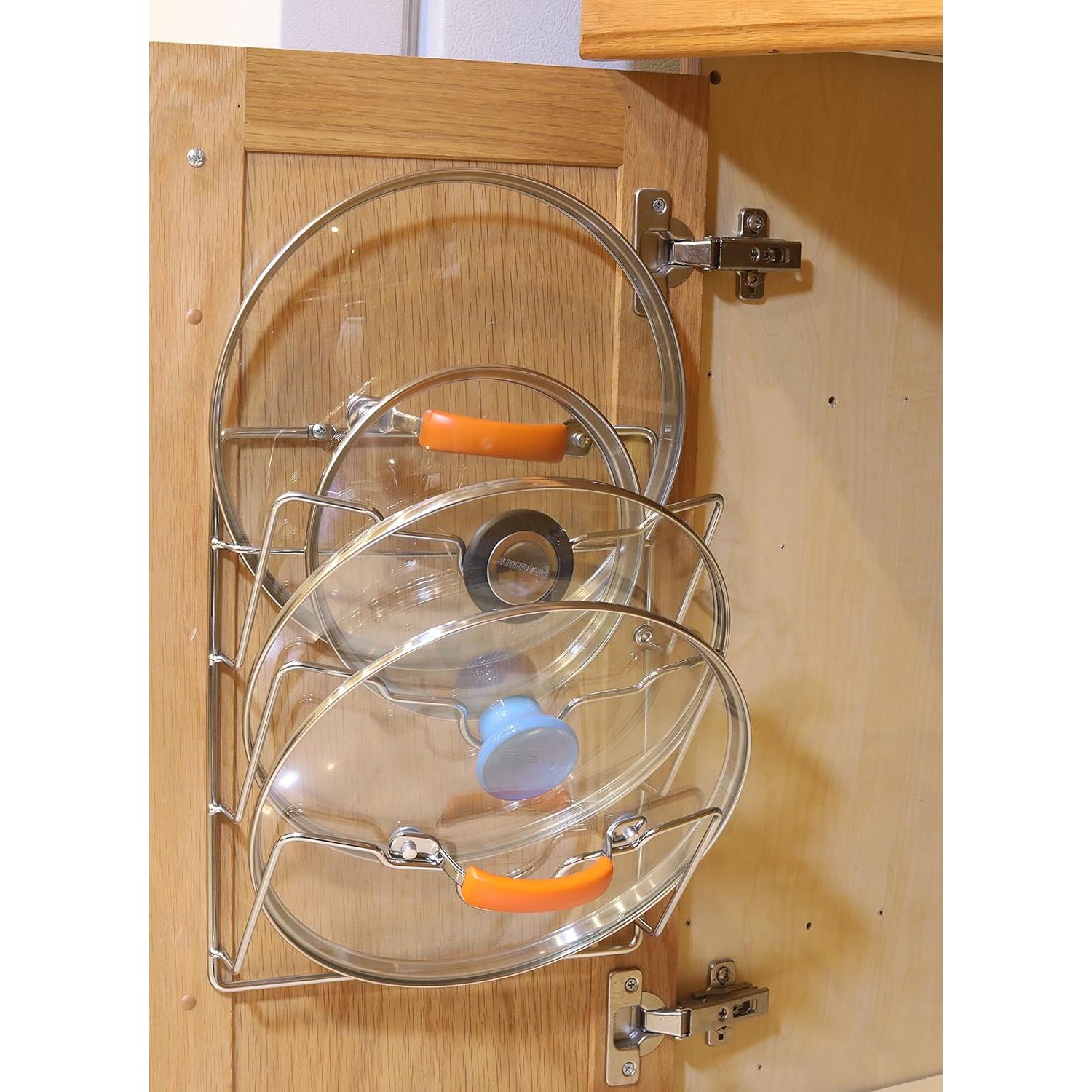 Organizador de tapas de olla Simple Houseware, Cromo, 2 estantes