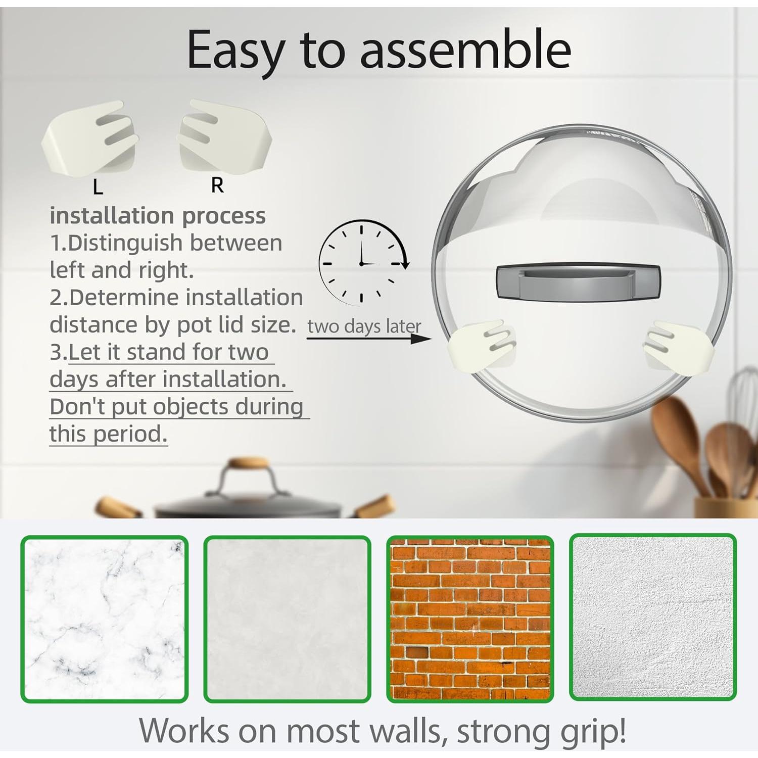 Organizador de Tapas de Olla Li & Zhao Montaje en Pared Blanco