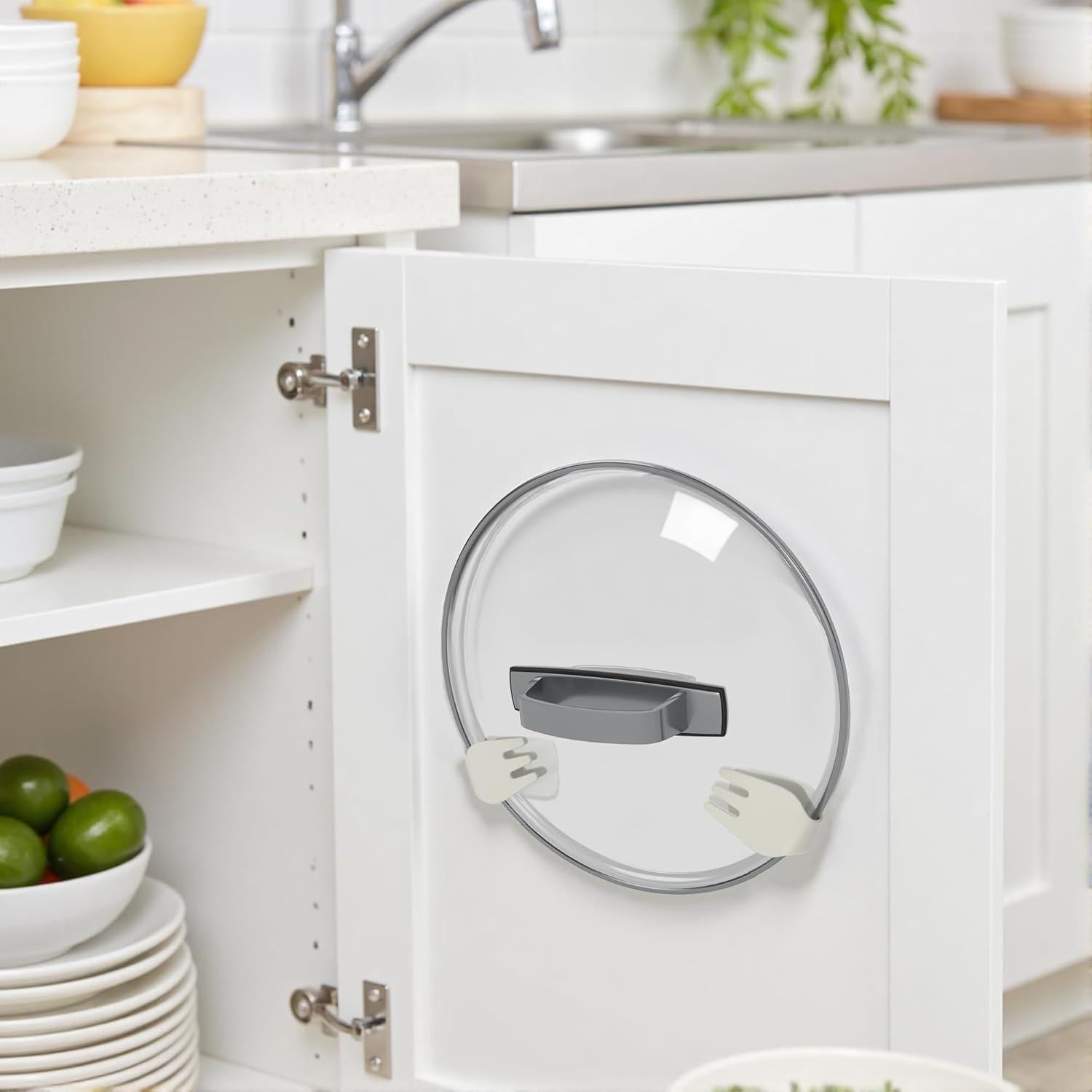 Organizador de Tapas de Olla Li & Zhao Montaje en Pared Blanco