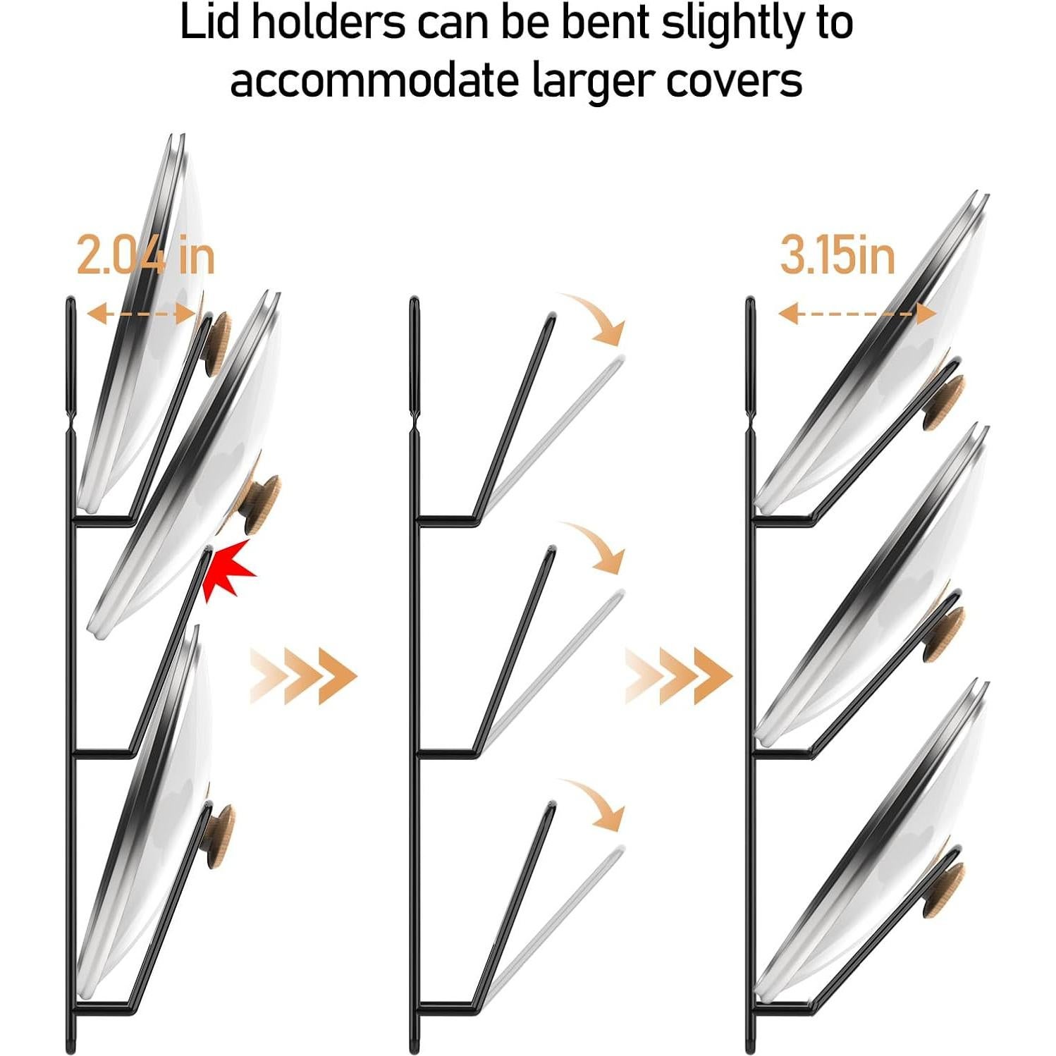 Organizador de tapas de olla Jomoto 6 niveles montaje adhesivo