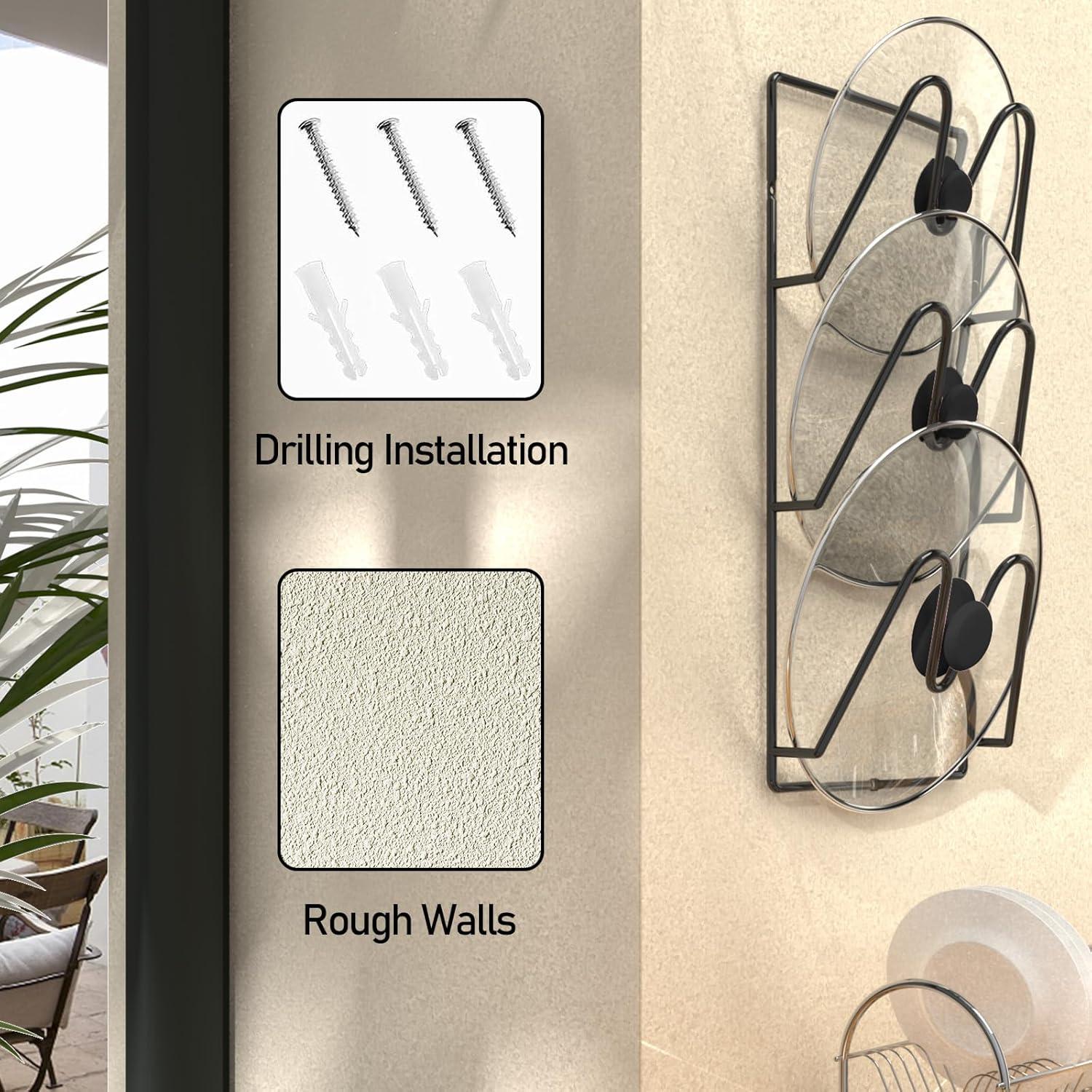 Organizador de tapas de olla Jomoto 6 niveles montaje adhesivo