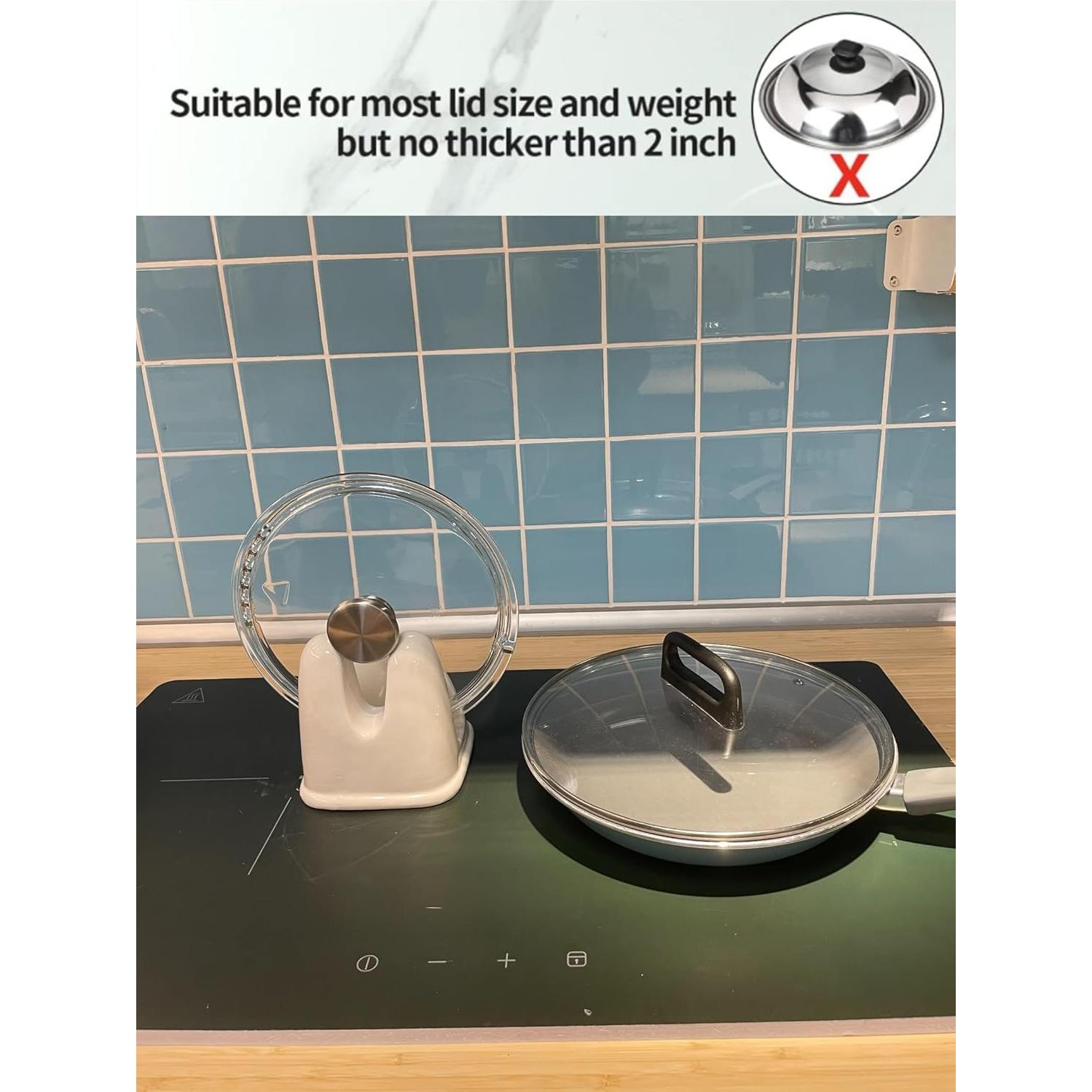 Soporte para Tapa de Olla Lurockie Cerámica Blanco Grande