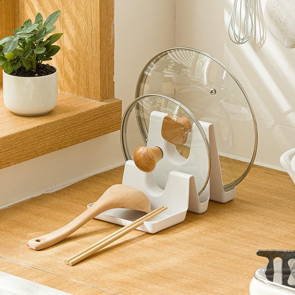Organizador de Tapa de Olla Poeland, Soporte de Plástico 2 Capas