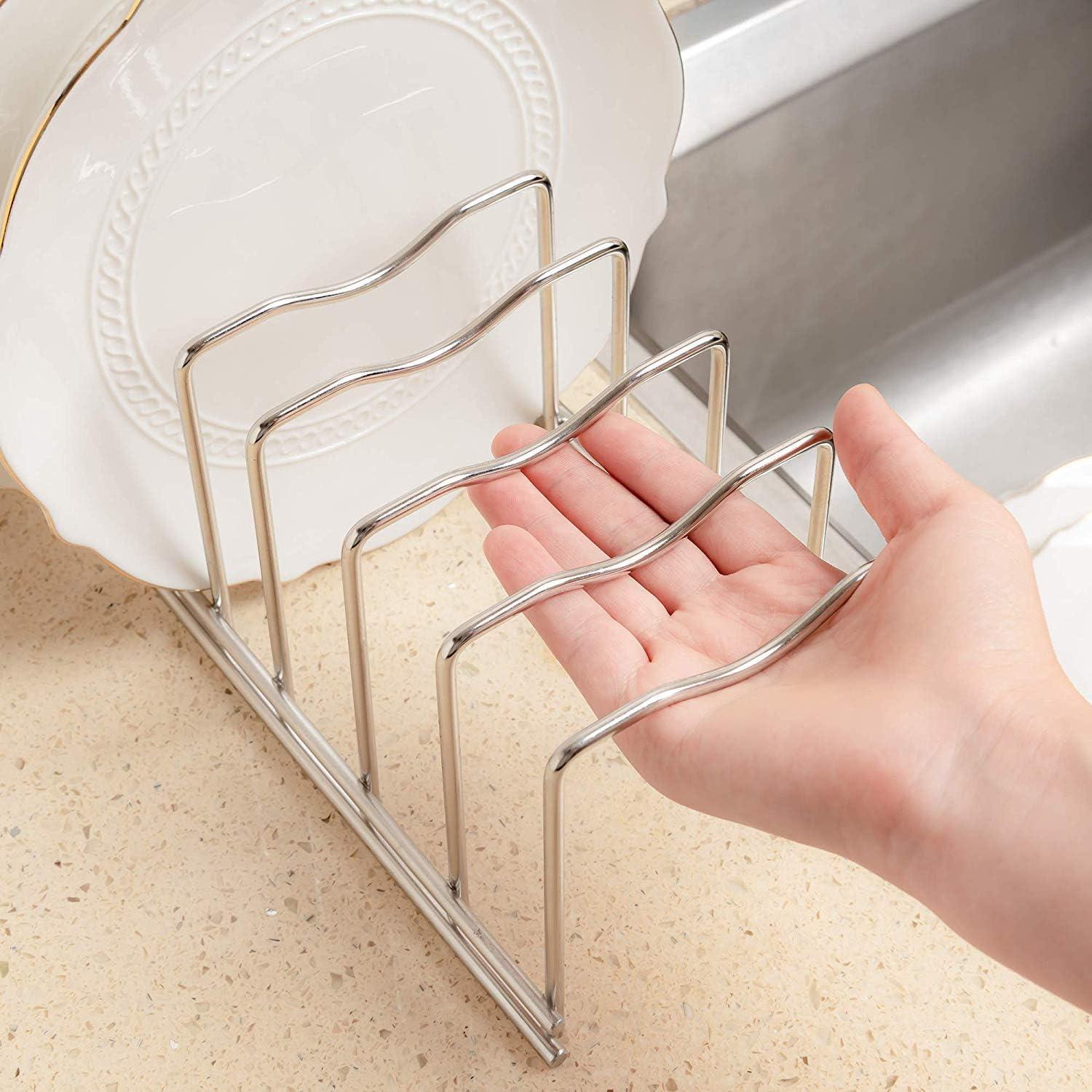 Organizador de tapas SANNO de acero inoxidable con 10 ranuras