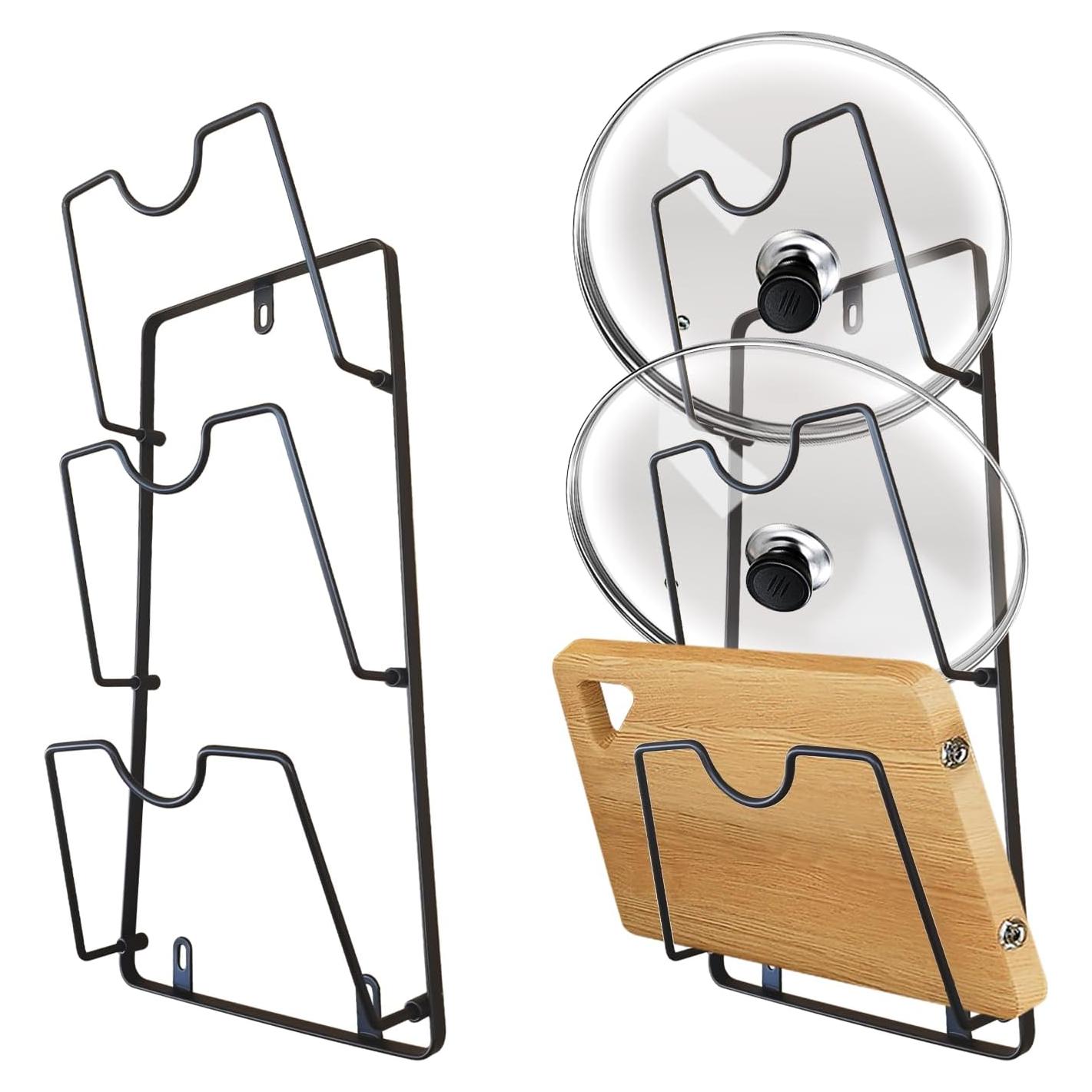 Organizador de Tapas de Olla BIATOE, Soporte 3 Niveles Negro