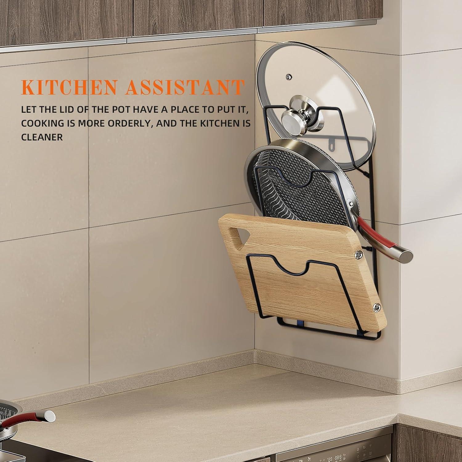 Organizador de Tapas de Olla BIATOE, Soporte 3 Niveles Negro