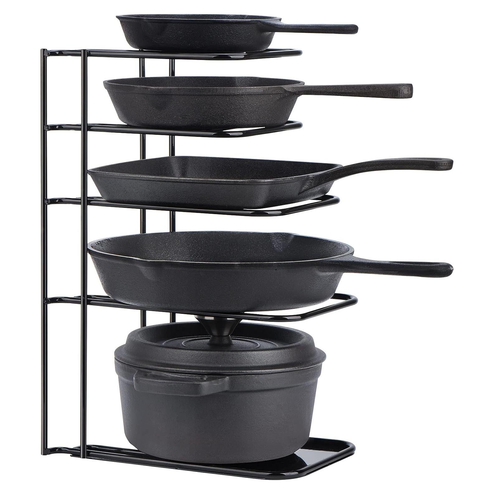Organizador de Sartenes Toplife 5 Niveles Acero Resistente Negro