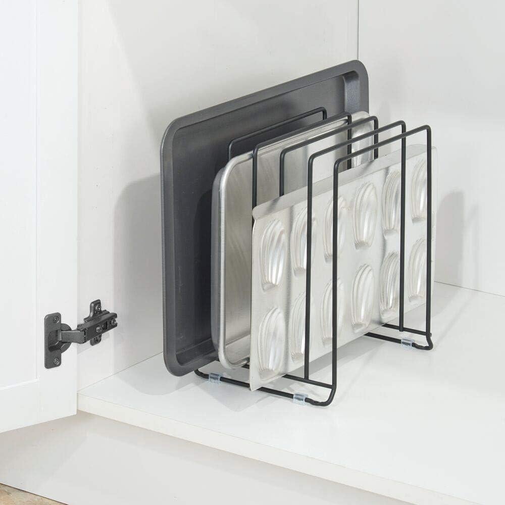 Soporte para Sartenes mDesign - Organizador de Cocina Negro
