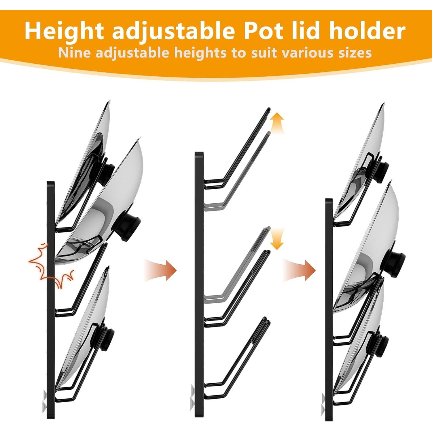 Organizador de Tapas de Olla FEZHI Ajustable 3 Niveles 16x10x37.5cm