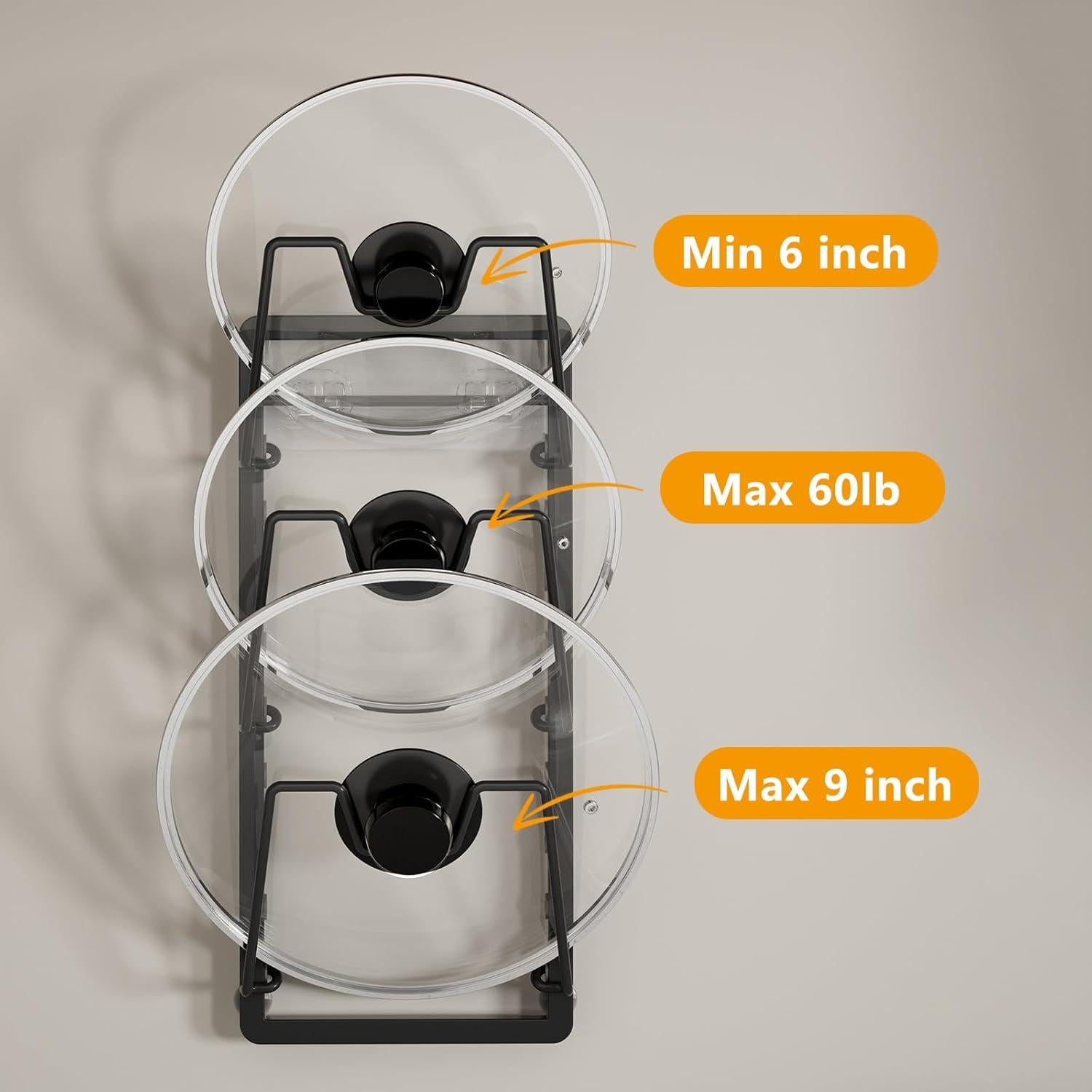 Organizador de Tapas de Olla FEZHI Ajustable 3 Niveles 16x10x37.5cm