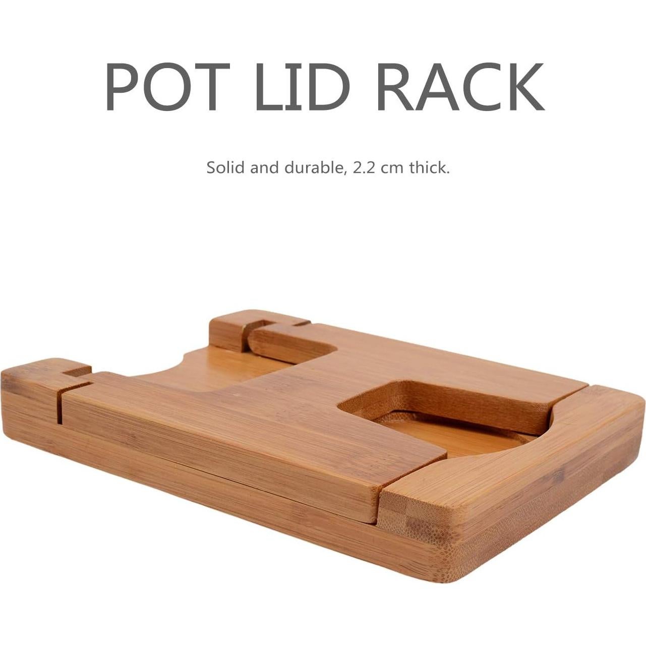 Soporte Plegable para Tapas de Olla Sulimy de Bambú Natural