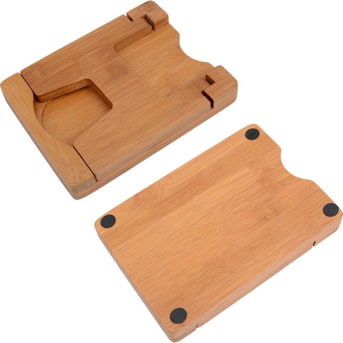 Soporte Plegable para Tapas de Olla Sulimy de Bambú Natural