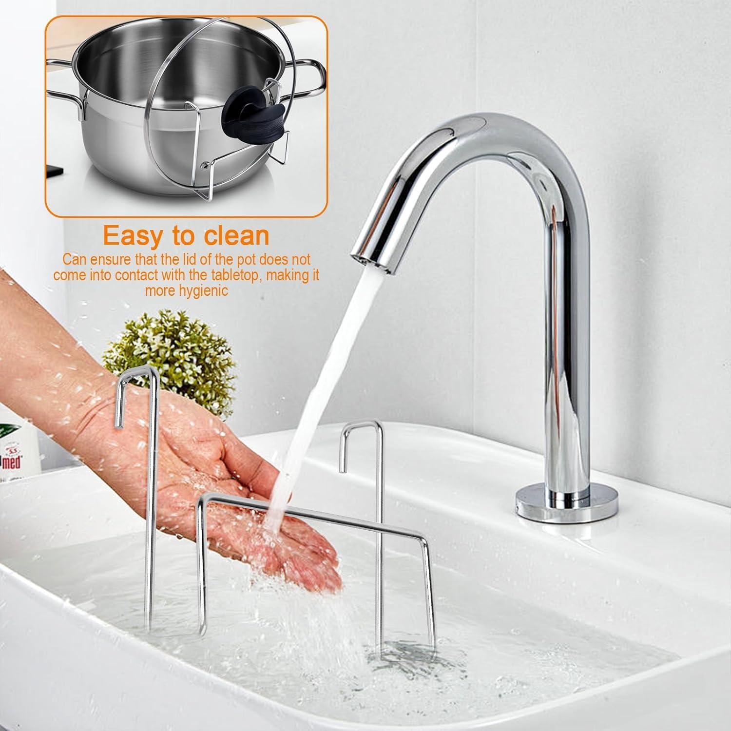 Soporte para tapa de olla de cocción lenta YiePhiot - Acero inoxidable - 2 paquetes