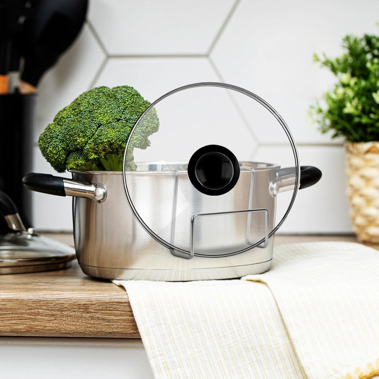 Soporte para tapa de olla de cocción lenta YiePhiot - Acero inoxidable - 2 paquetes