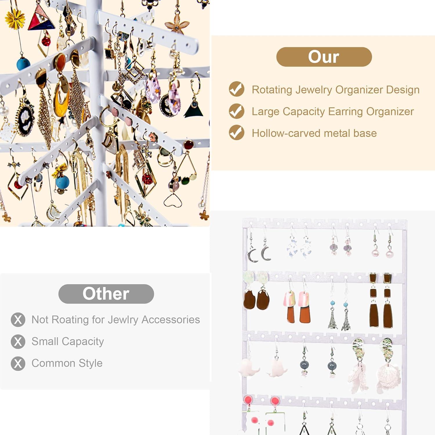 Soporte Organizador de Pendientes Meangood Blanco Rotatorio