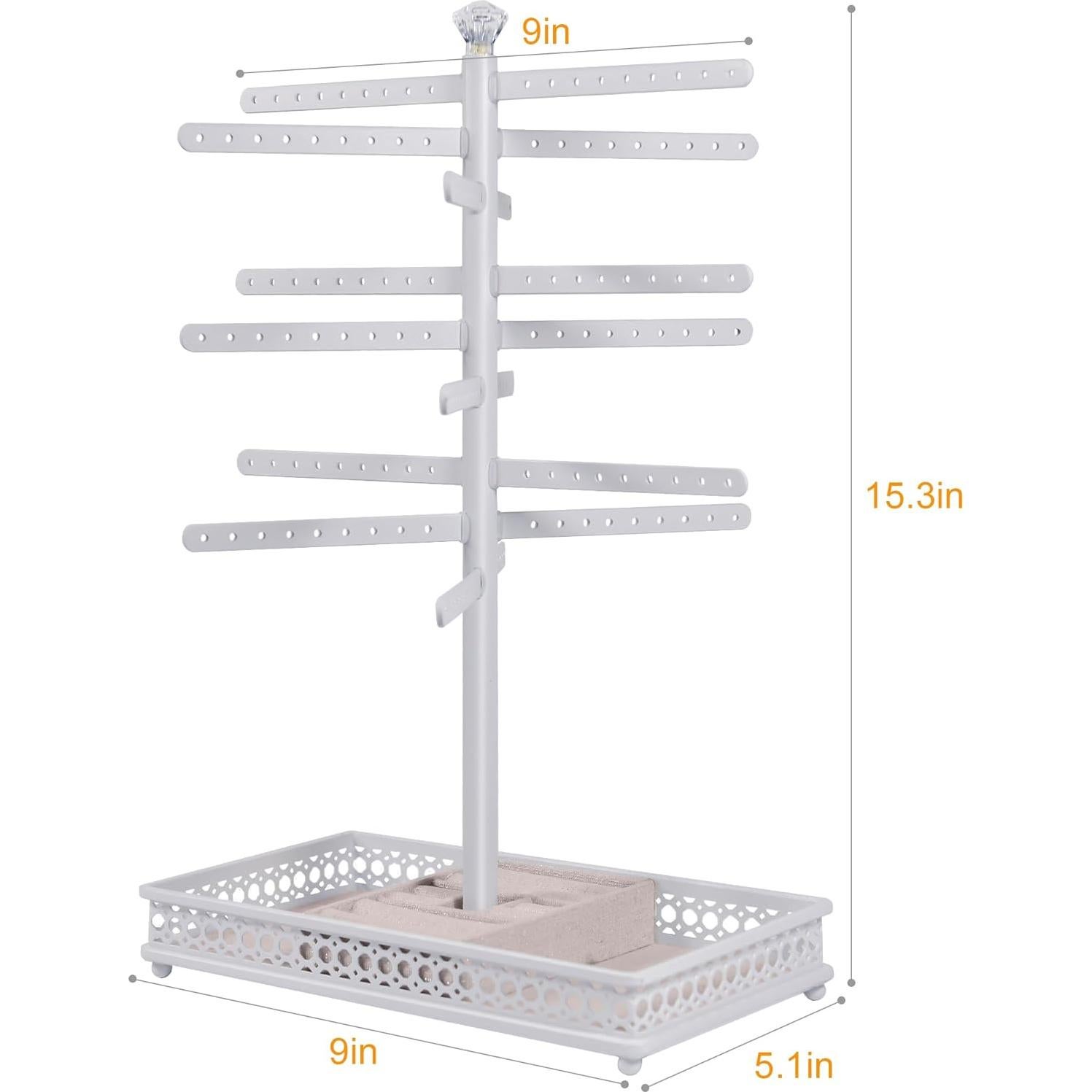 Soporte Organizador de Pendientes Meangood Blanco Rotatorio