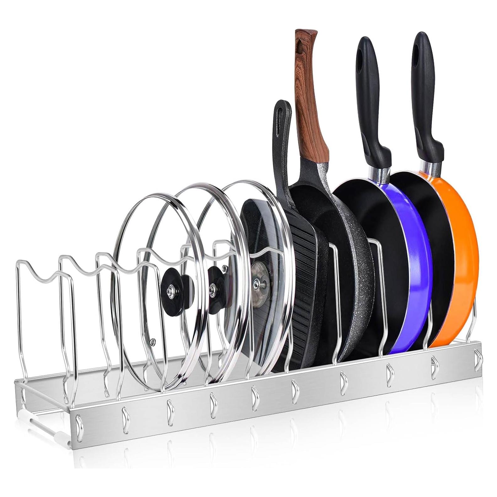 Organizador de Tapas JORETLE Ajustable Acero Inoxidable 1 Paquete