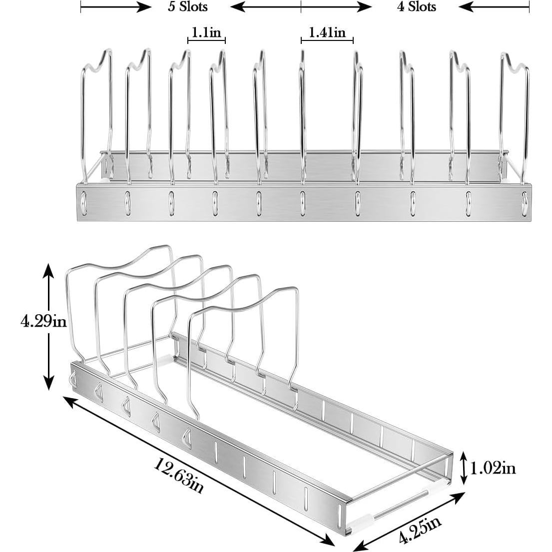 Organizador de Tapas JORETLE Ajustable Acero Inoxidable 1 Paquete