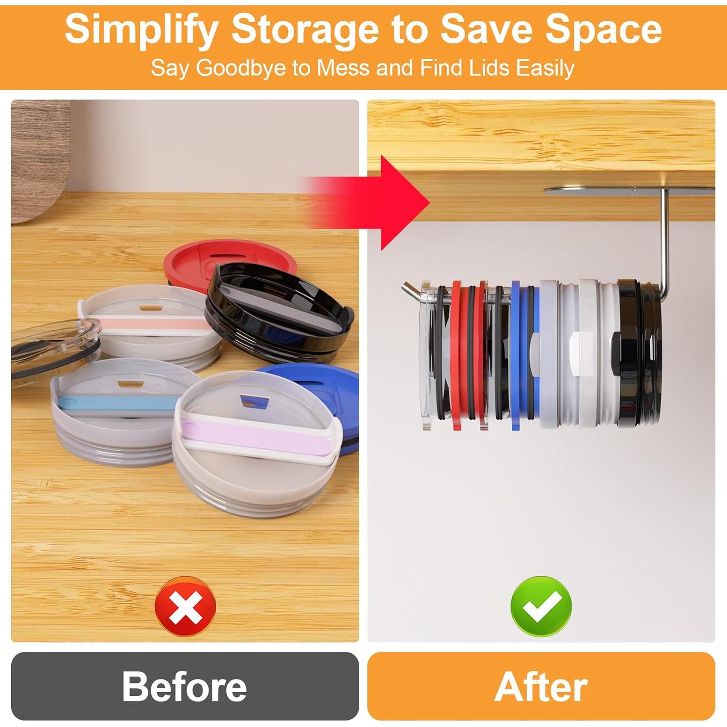 Organizador de Tapas de Vaso Keepamor - 2 Paquetes, Acero Inoxidable