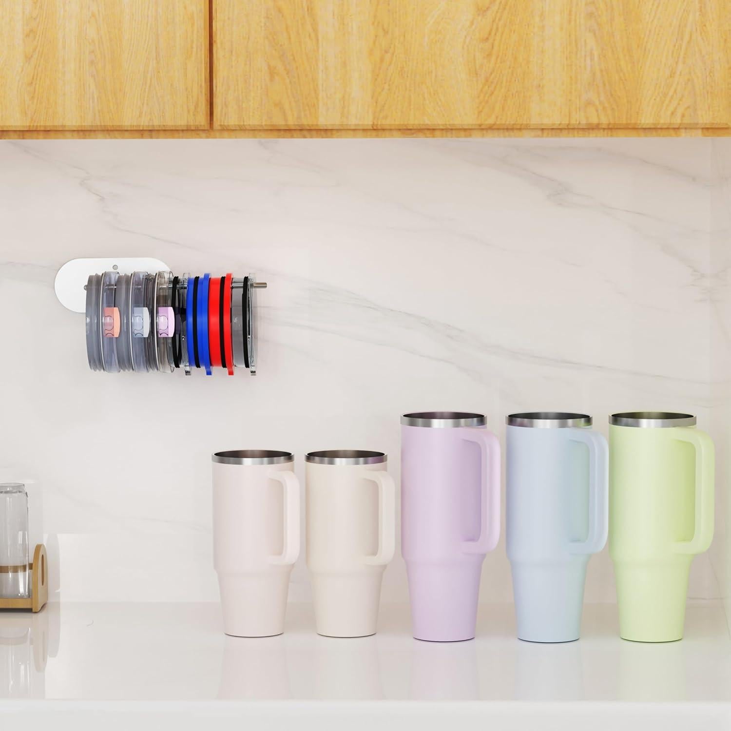 Organizador de Tapas de Vaso Keepamor - 2 Paquetes, Acero Inoxidable