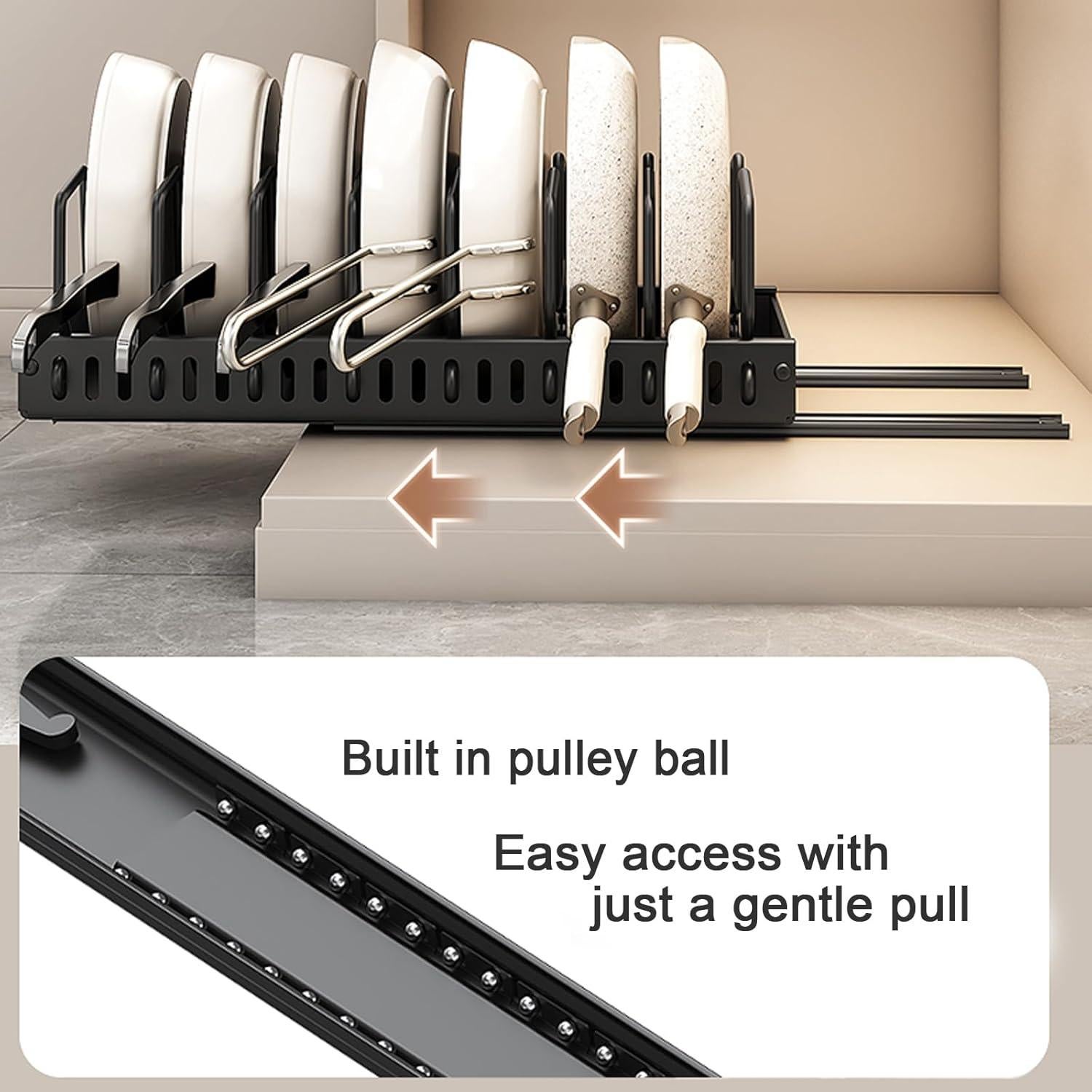 Organizador de Ollas y Sartenes Enskatec Bajo Gabinete 42x21cm