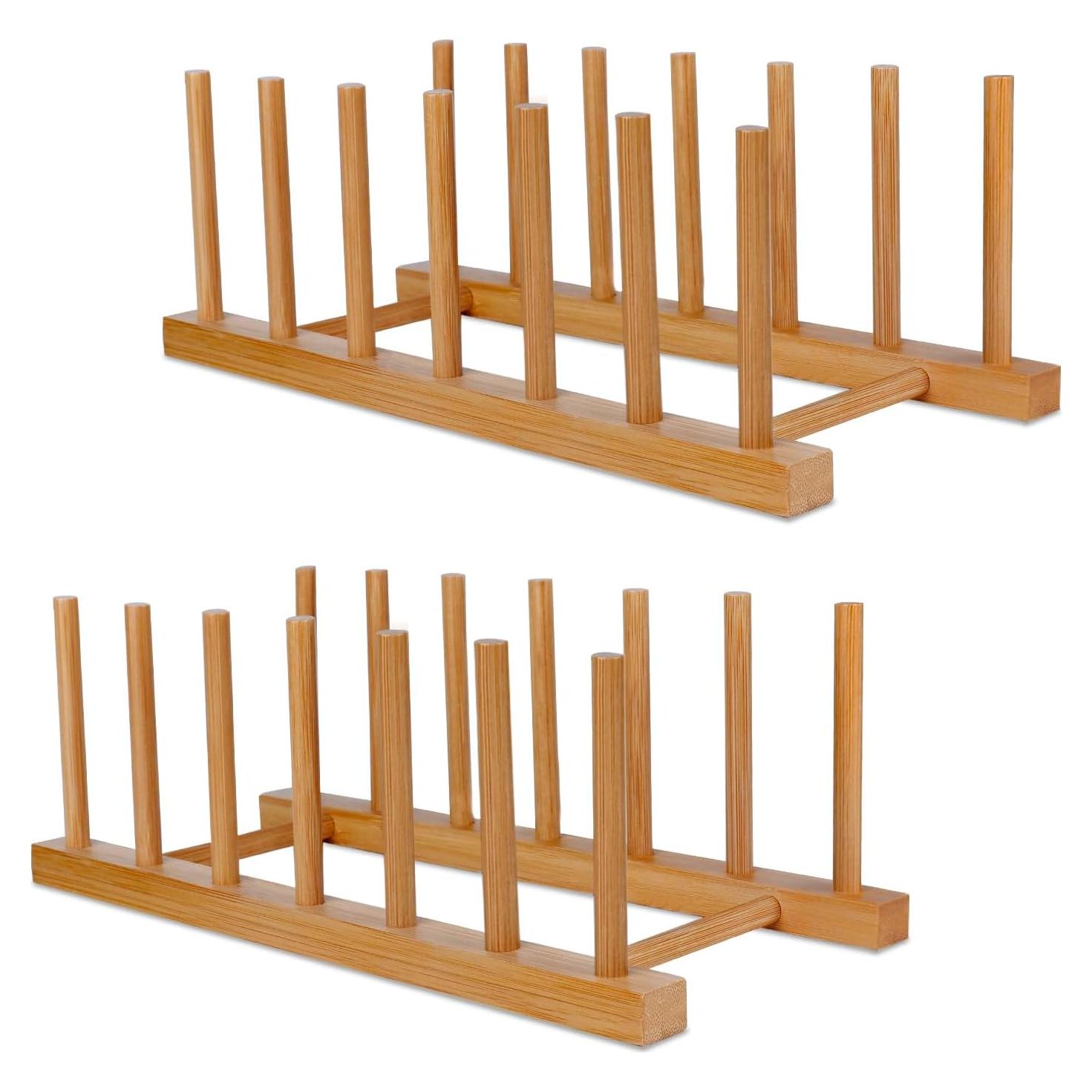 Soporte Vertical para Platos de Bambú SAMEBUTECO - 2 Piezas