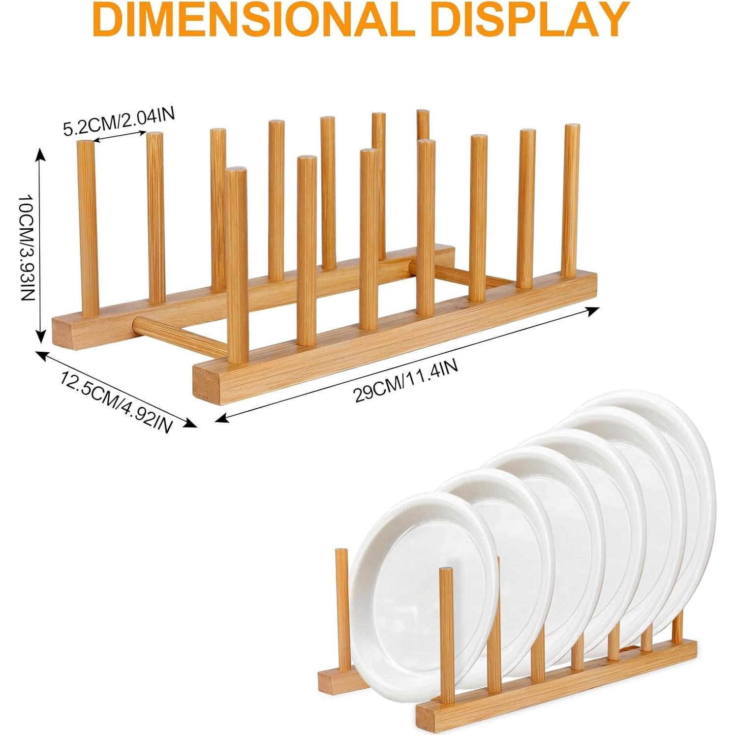 Soporte Vertical para Platos de Bambú SAMEBUTECO - 2 Piezas