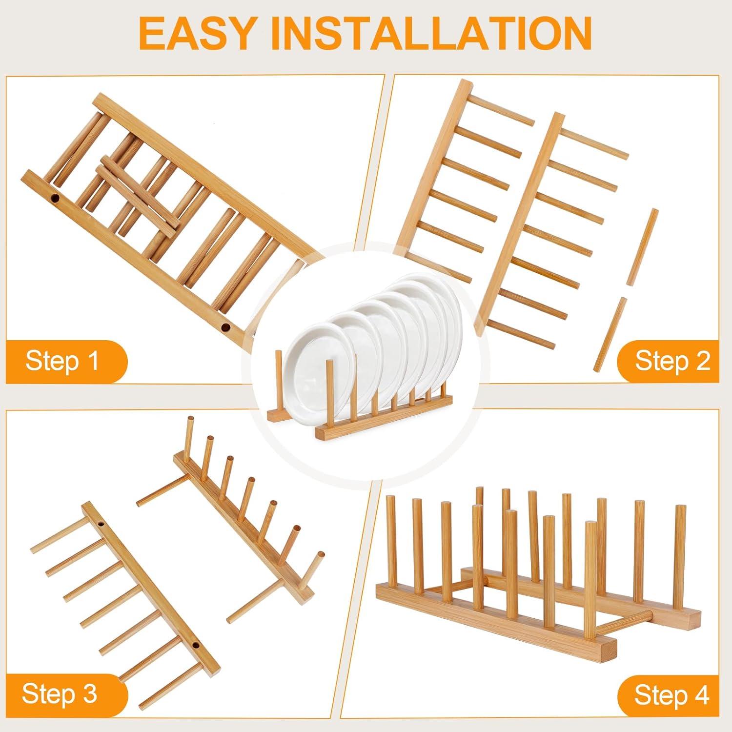 Soporte Vertical para Platos de Bambú SAMEBUTECO - 2 Piezas