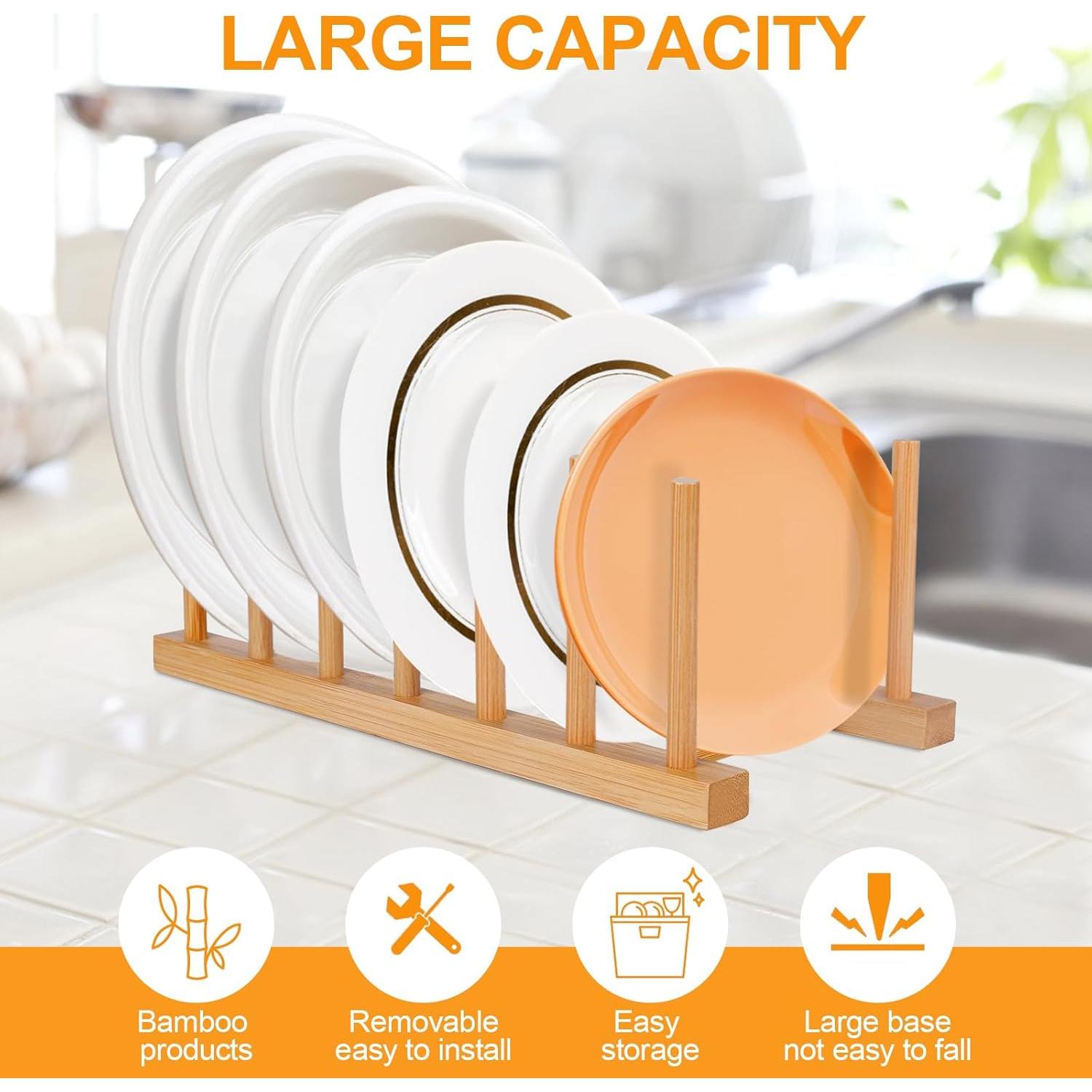 Soporte Vertical para Platos de Bambú SAMEBUTECO - 2 Piezas