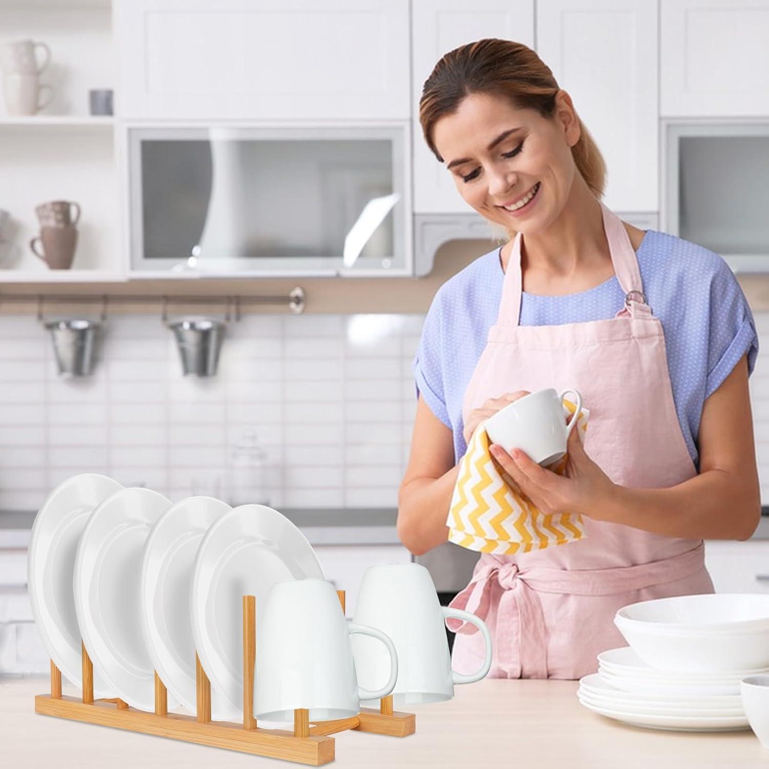 Soporte Vertical para Platos de Bambú SAMEBUTECO - 2 Piezas