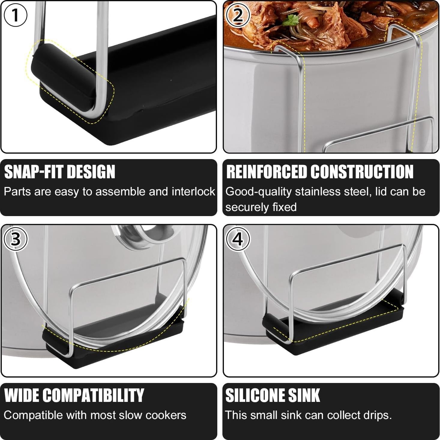 Soporte para Tapa de Olla de Cocción Lenta PEUTIER Acero Inoxidable